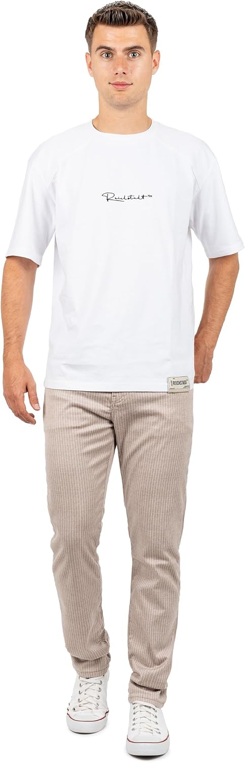 Cipo & Baxx Herren Slim Fit Hose Stoffhose im modernen Look 31W / 32L Beige - 02, 31W / 32L Beige -