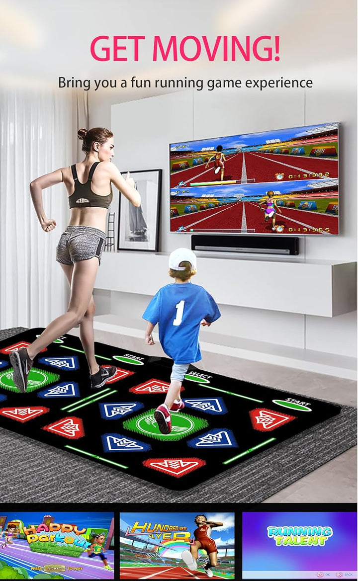 Double Dance Mat für Kinder & Erwachsene,mit 64GB Speicherkarte,1000 Spielen,885Liedern & 81MVs – HD