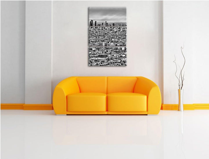 Pixxprint Los Angeles City Skyline als Leinwandbild/Grösse: 3 Teilig (120x80 cm) cm/Wandbild/Kunstdr