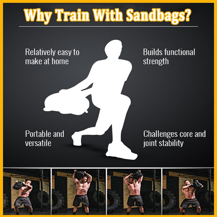 Taeku Gewichtssack für Fitness, Verstellbar Power Bag mit 6 Griffen Krafttraining Sandsäcke Workout