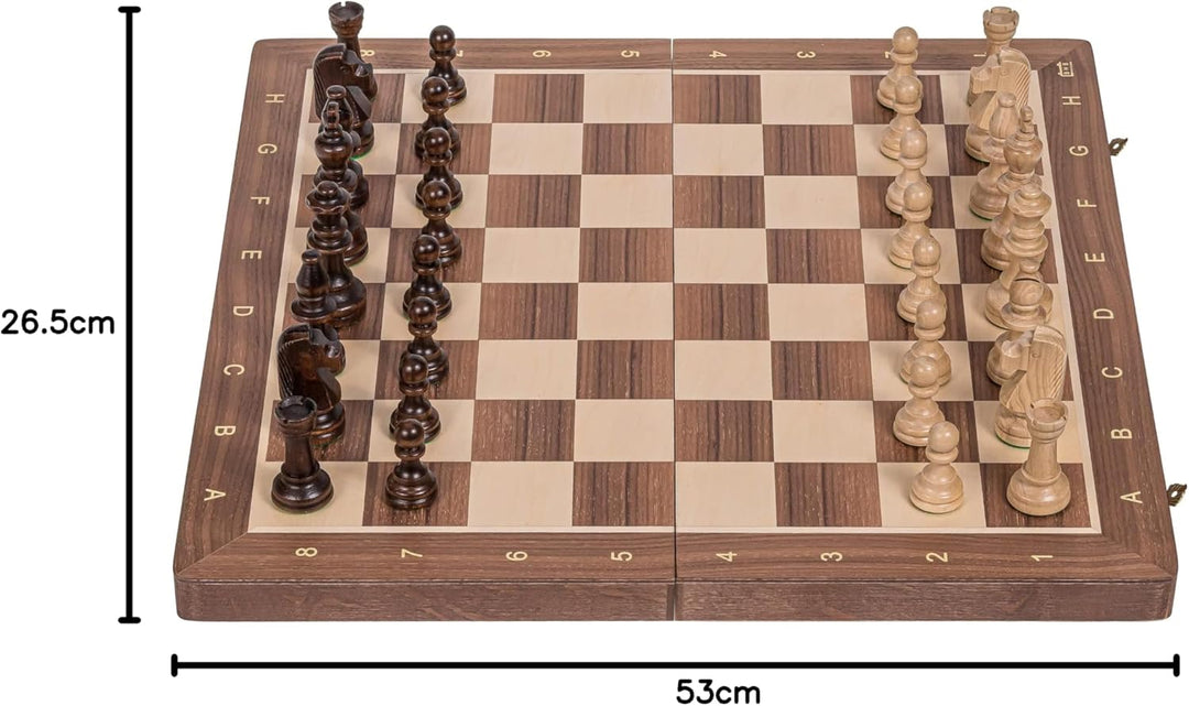 Square - Pro Schach Nr 6 NUSS - Schachbrett & Staunton 6 - Schachspiel aus Holz
