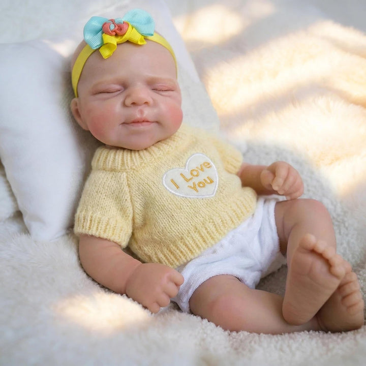Zero pam Echt Silikon Reborn Baby Vollsilikon Lebensecht-30CM Reborn Baby Mädchen, Reborn Puppen Leb