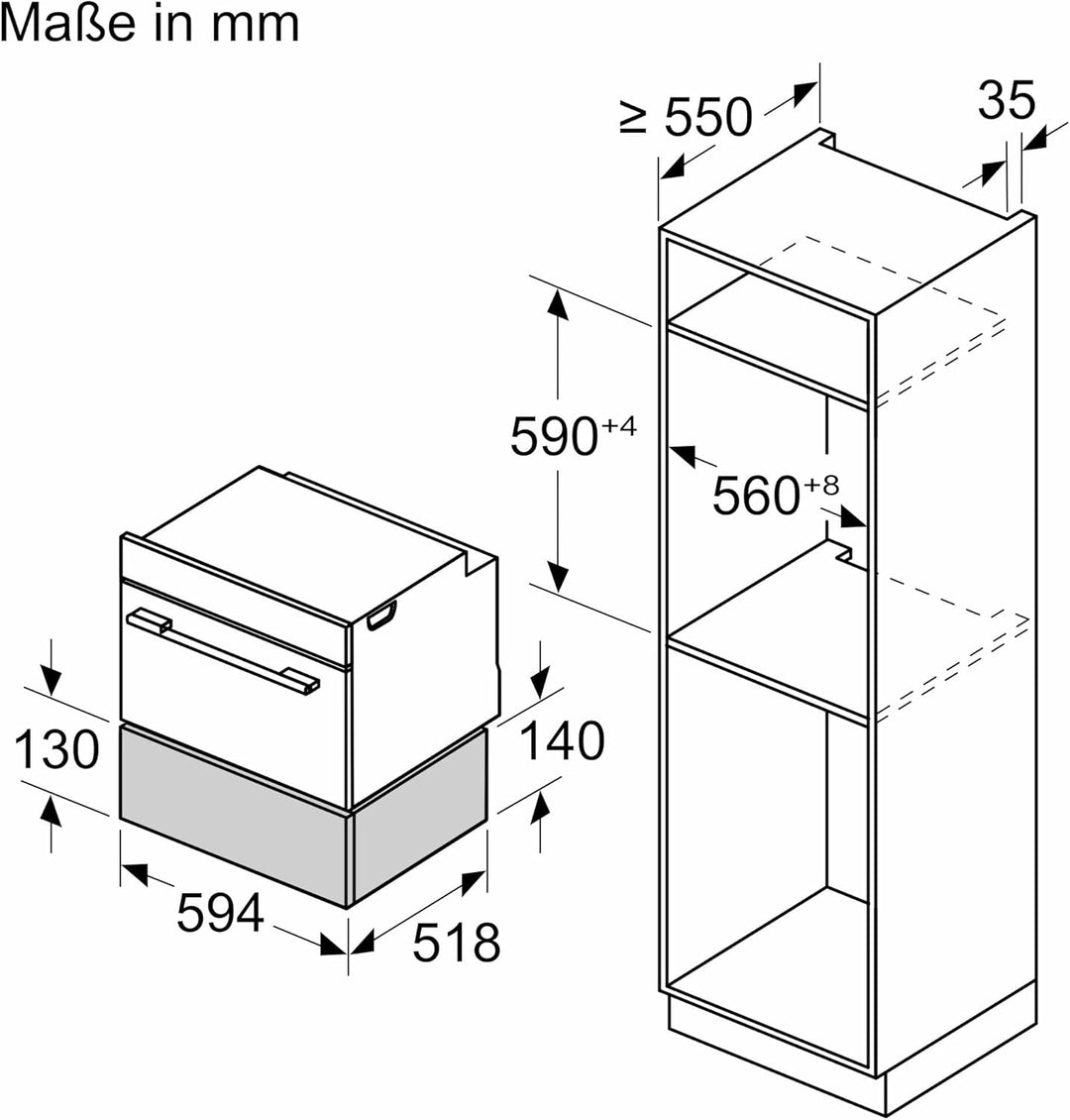 Siemens BI710C1B1 iQ700, Smarte Wärmeschublade, 60 x 14 cm, Schwarz, Niedrigtemperaturgaren, Teller