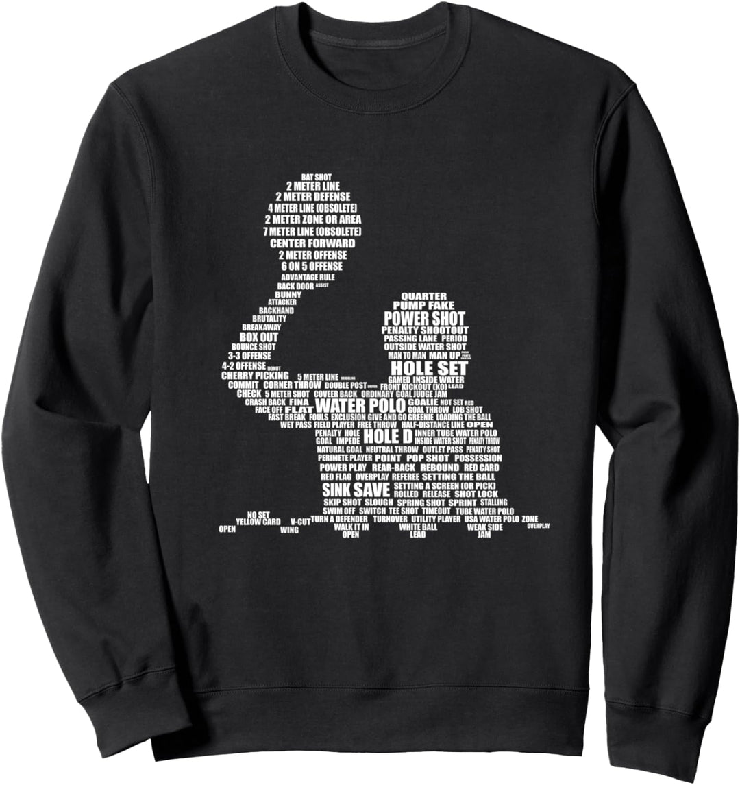 Word Cloud Wasserball Motivationsgeschenk Spieler Silhouette Sweatshirt
