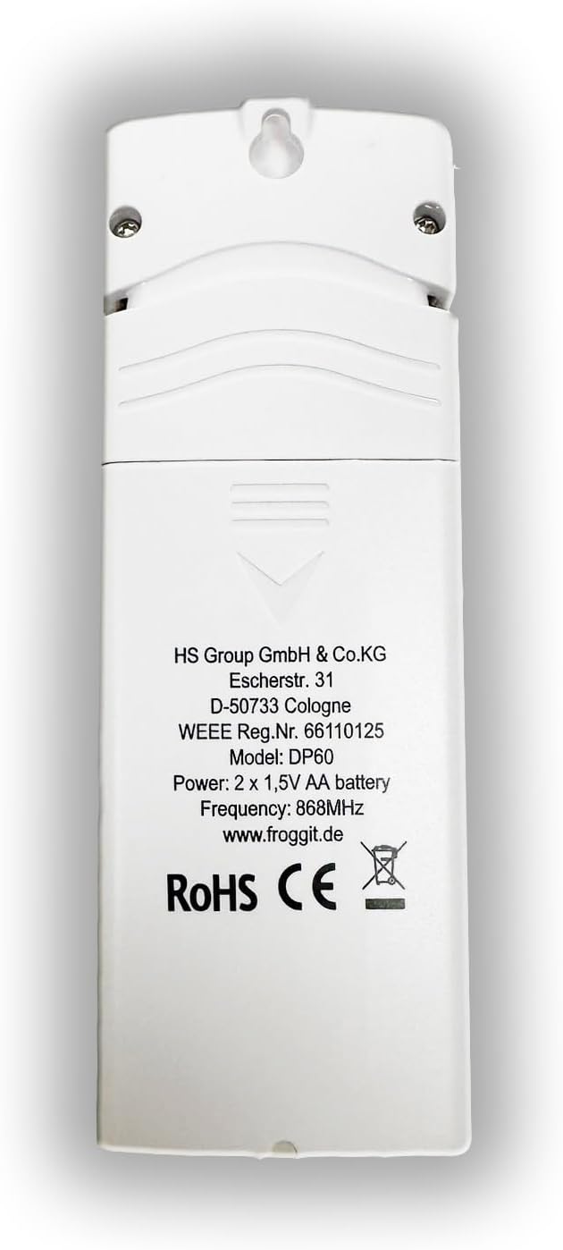 froggit DP60 Blitzdetektor Funksensor inkl. RS00001 Sonnenschutz/Strahlenschutz