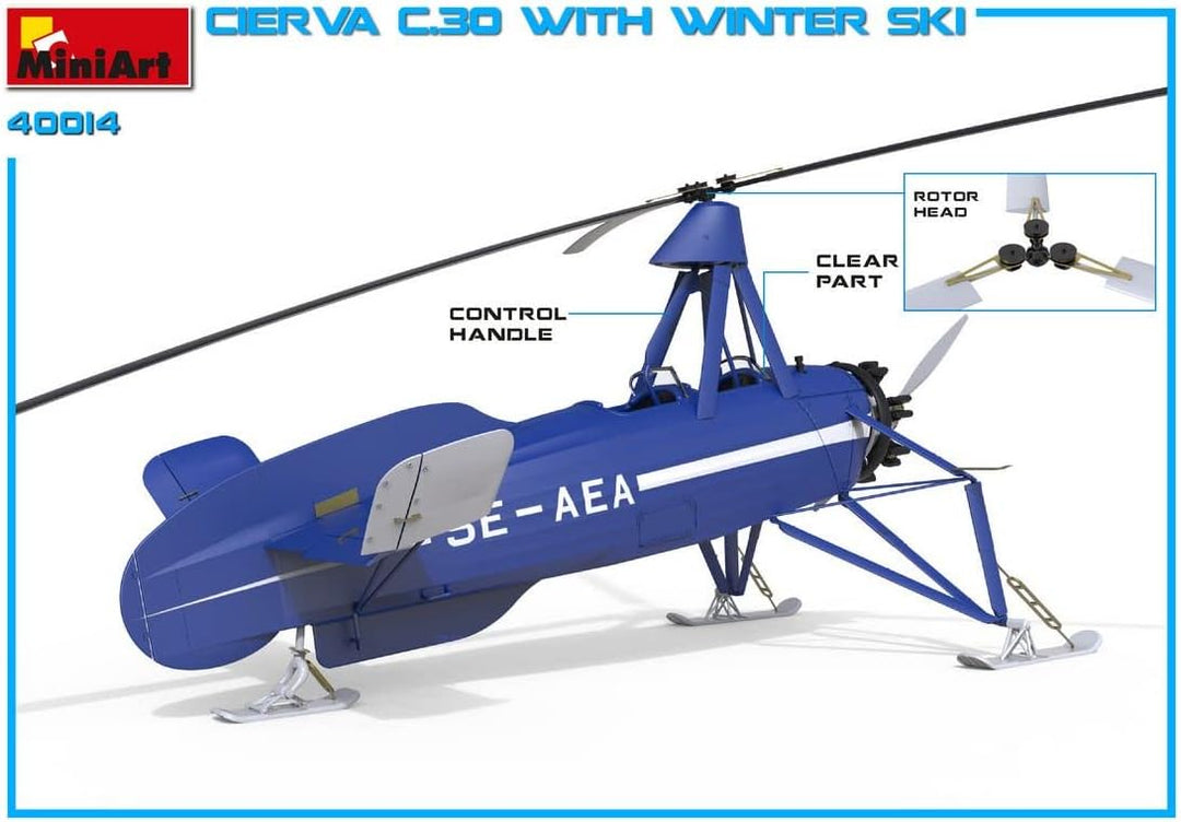 Mini Art 550041014 Militär MiniArt 41014 1:35 Cierva C.30 m. Ski-originalgetreue Nachbildung, Modell