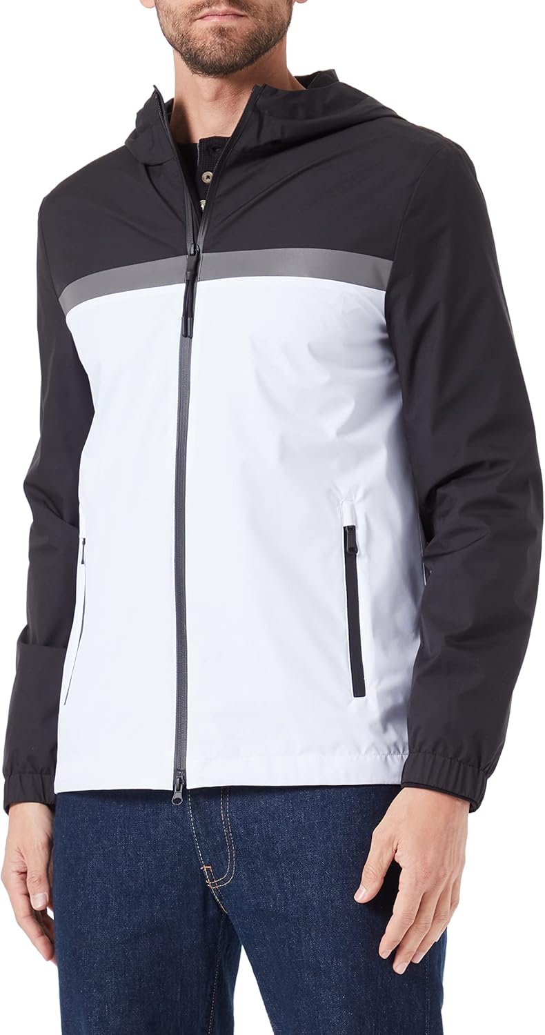 Geox Herren M Ionio Jacket, Black/Brilliant Whit