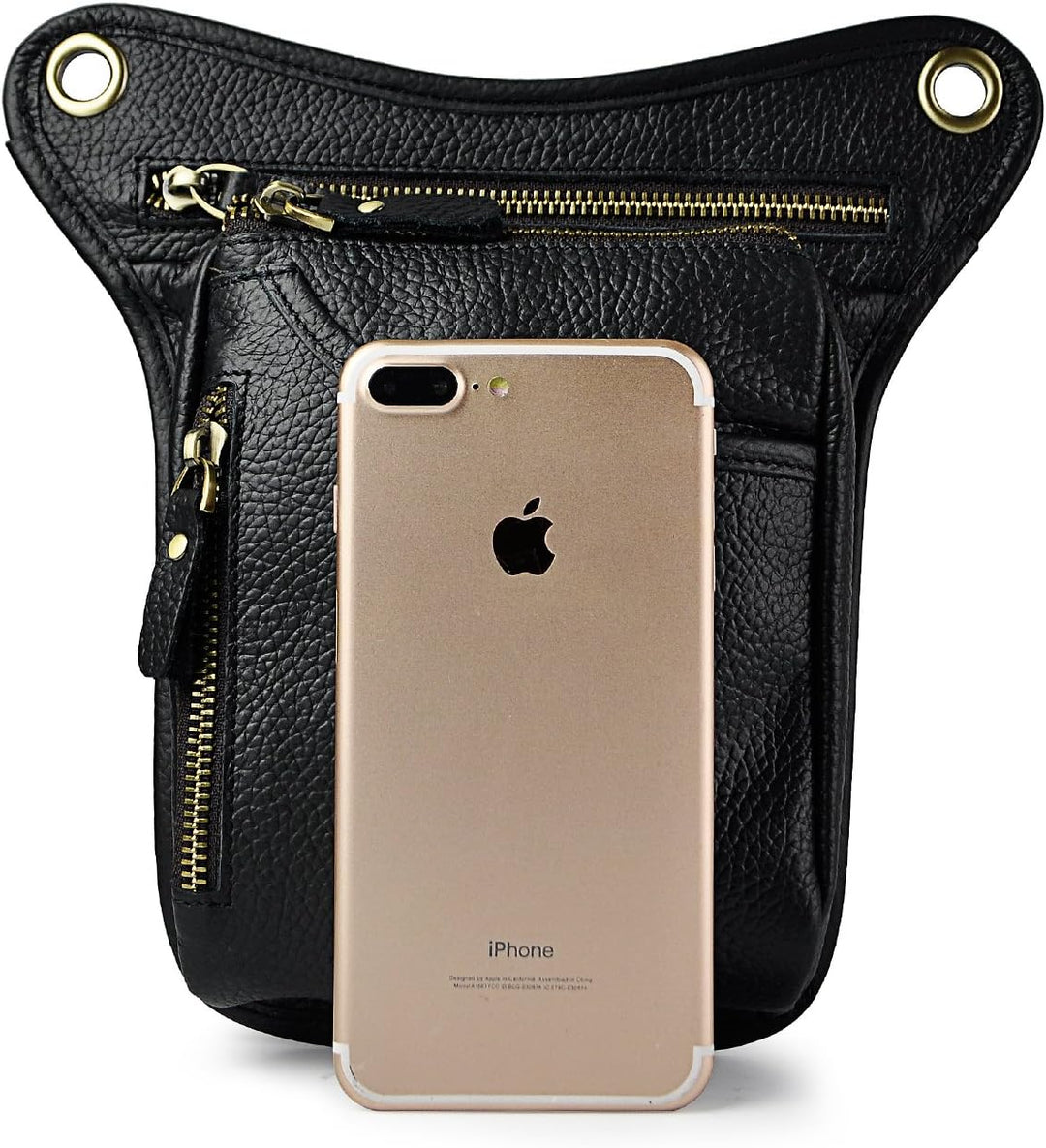 Le'aokuu Herren Echtes Leder Tasche Beinbeutel Beintasche Aussenbeintasche Beinbeuteltasche Reisen H