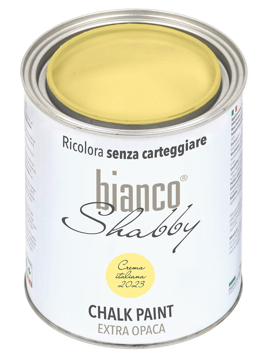 bianco Shabby® Crema Italiana Kreidefarbe Wasserbasis für Alle Oberflächen einfach zu verarbeiten oh