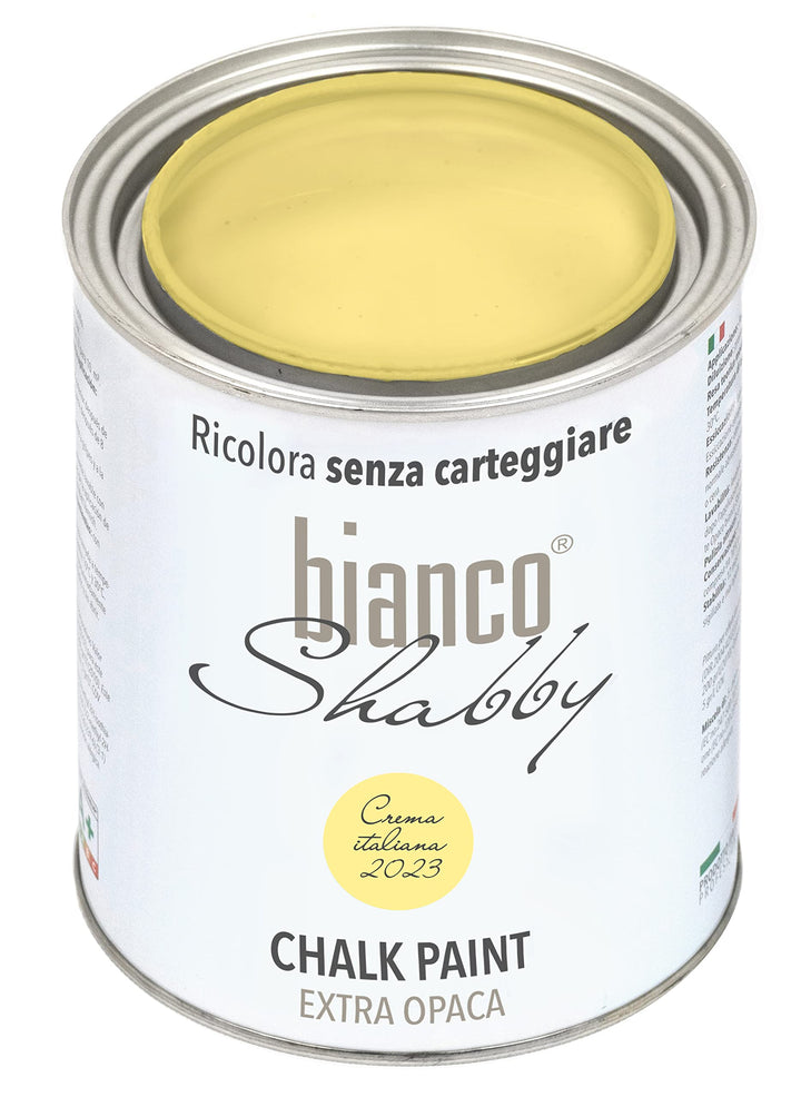 bianco Shabby® Crema Italiana Kreidefarbe Wasserbasis für Alle Oberflächen einfach zu verarbeiten oh