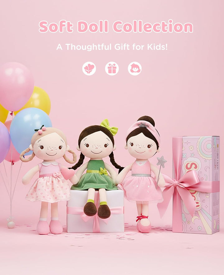 GAGAKU Weiche Stoffpuppe 40cm Schutzengel Puppen, Taufgeschenk für Baby Mädchen Kuscheltier Glücksbr