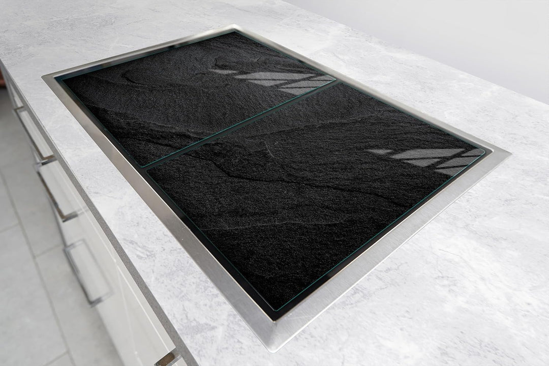 TMK ArtDeko Herdabdeckplatte 2 Teilig 40x52 + 45x52 cm - Spritzschutz Herdabdeckung – Herdschutz aus