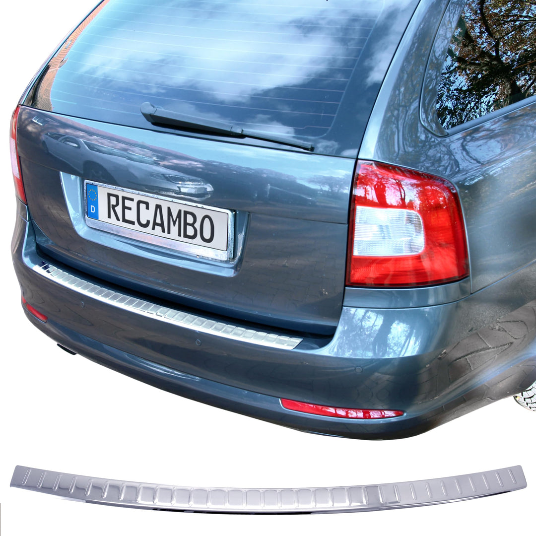 Recambo CT-LKS-1990 LADEKANTENSCHUTZ Edelstahl für Skoda Octavia II Kombi | 2005-2013, mit ABKANTUNG