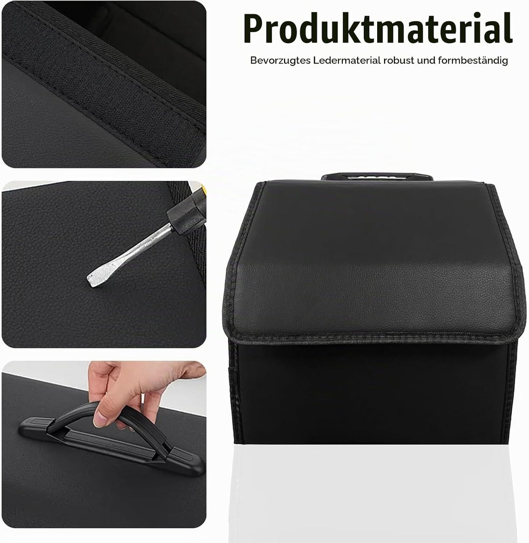 Auto Kofferraum Organizer, Kofferraumtasche Klappbar Aufbewahrungsbox PU Lede Auto box Kofferraum mi
