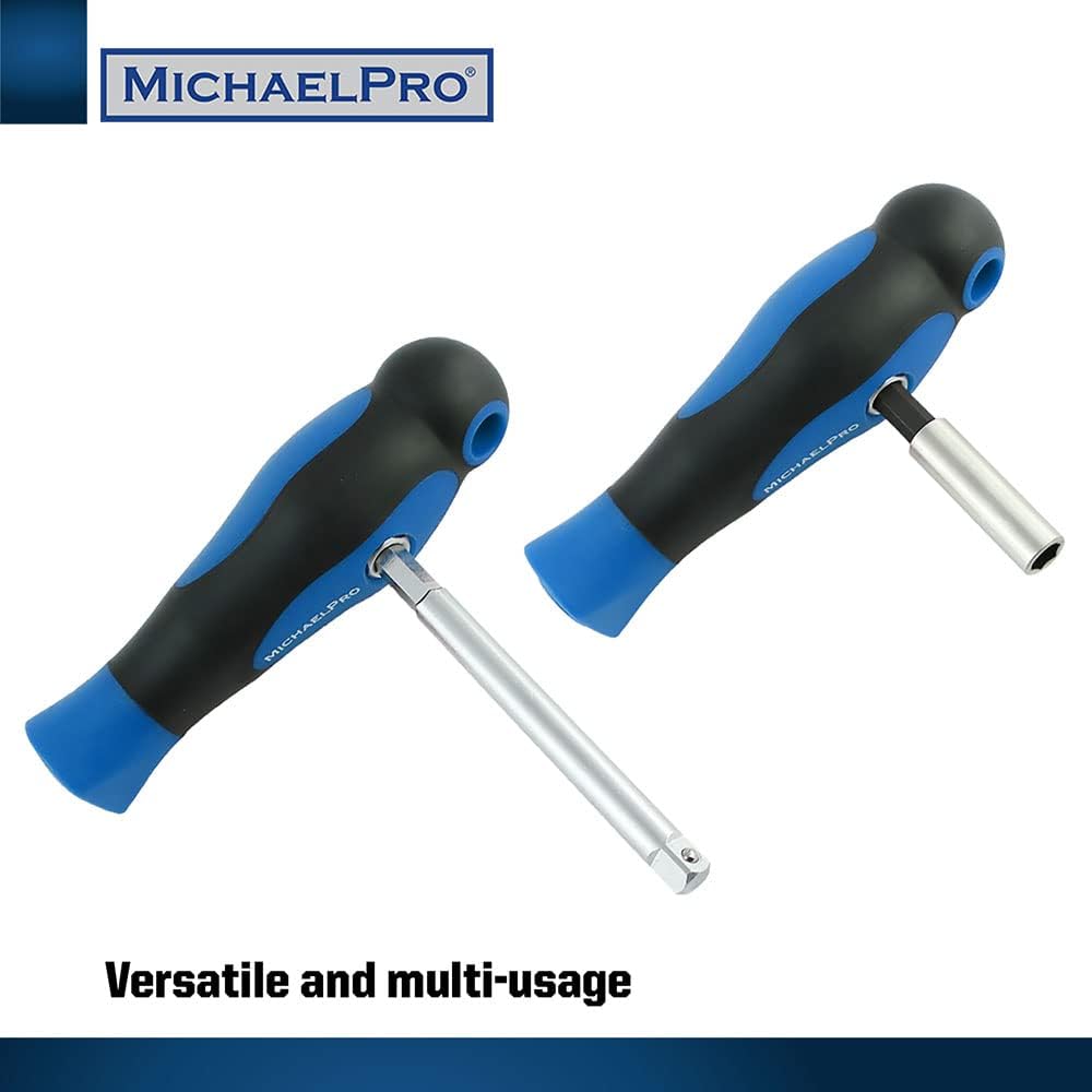 MichaelPro MP012004BL 52 Piece Replaceable Screwdriver Bit and Socket Set with Handle, S2 Steel Bits