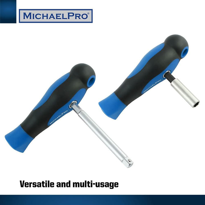 MichaelPro MP012004BL 52 Piece Replaceable Screwdriver Bit and Socket Set with Handle, S2 Steel Bits
