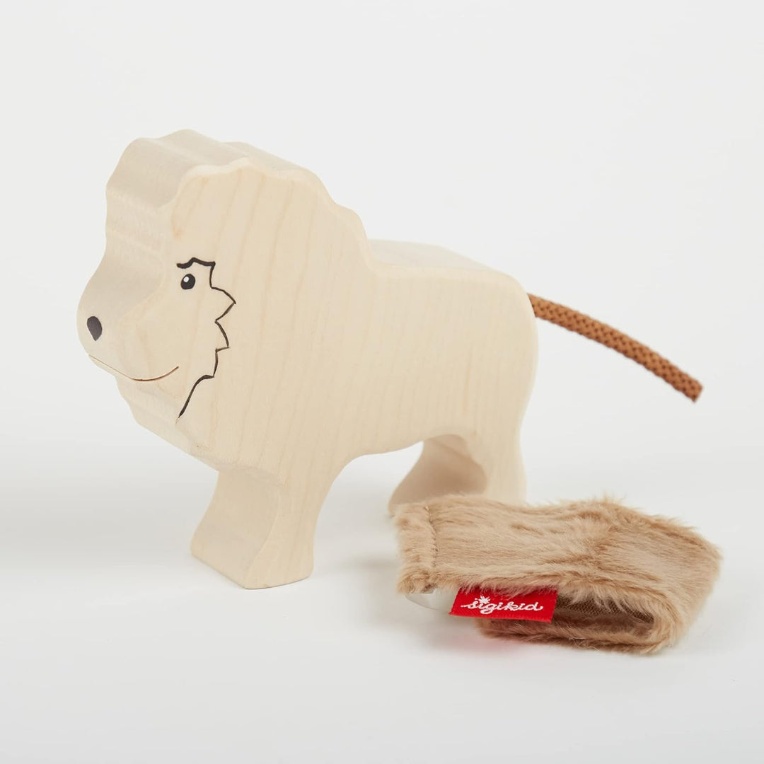 SIGIKID 39515 Holztier Löwe Cudly Wudly Mädchen und Jungen Babyspielzeug empfohlen ab 3 Jahren natur