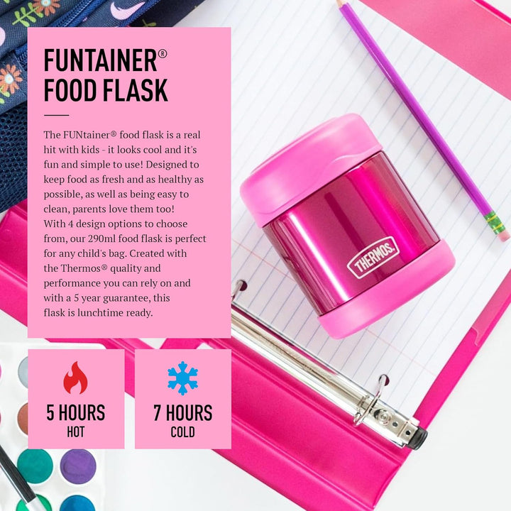 FUNtainer Lebensmittelflasche, Rosa, 290 ml Rose Einzeln, Rose Einzeln