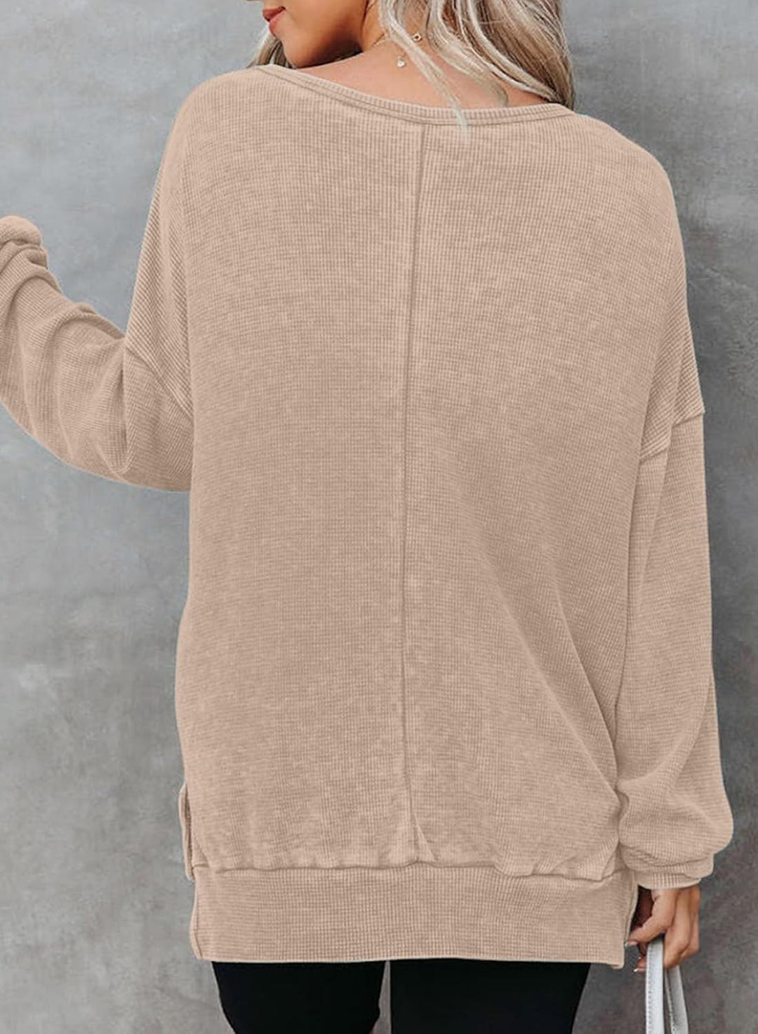 Dokotoo Damen Sweatshirt Rundhals Oversize Langarmshirt Herbst Winter Casual Pullover Baumwolle Basi