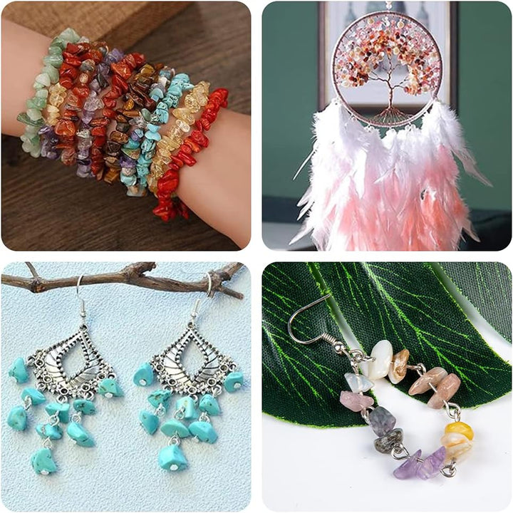 HONGTEYA Schmuck Selber Machen Set, 24 Farben Natürliche Edelstein-Perlen,5–7 mm Steinperlen, 1073 S