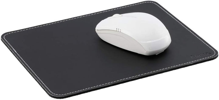 Hama Mauspad (22 x 18 cm, Office Mousepad in Leder Optik, optimale Gleitfähigkeit, rutschfeste Unter