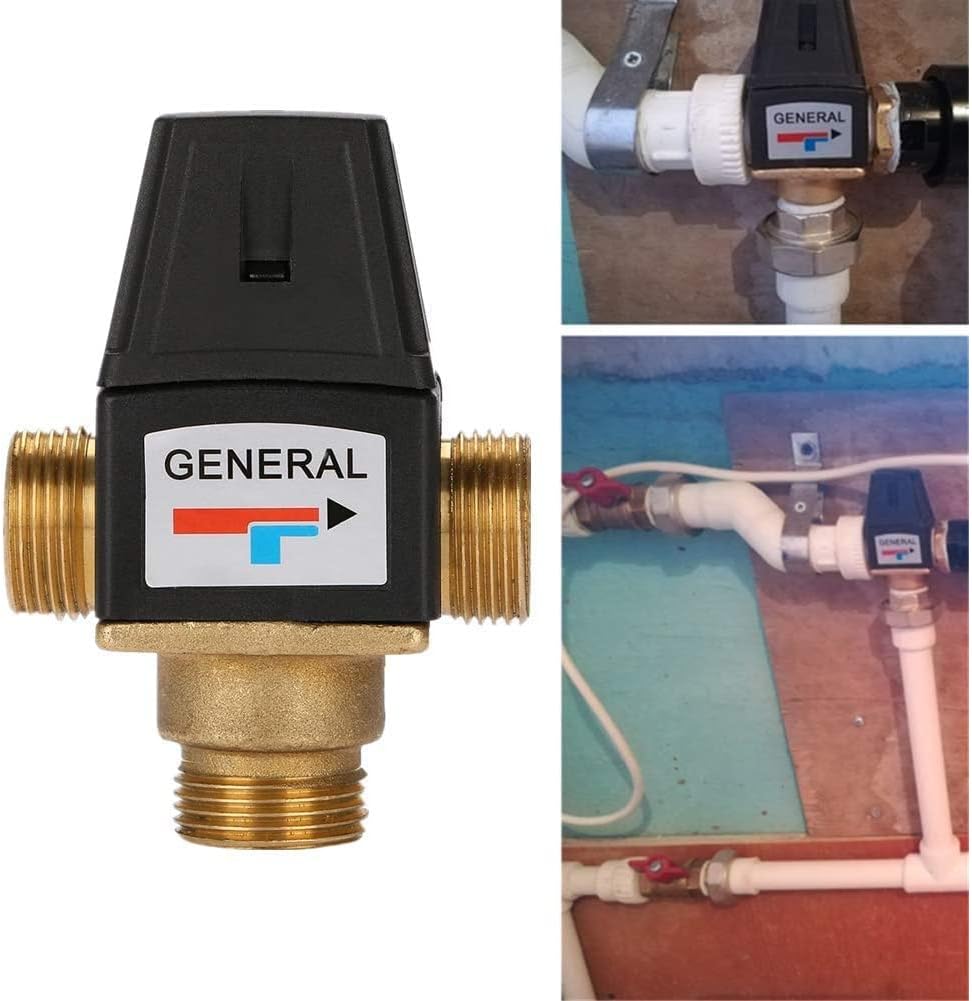 Thermostatisches Mischventil, Solar-Wassererhitzer 3-Wege DN20(G3/4) Aussengewinde Messing Kalt-/War
