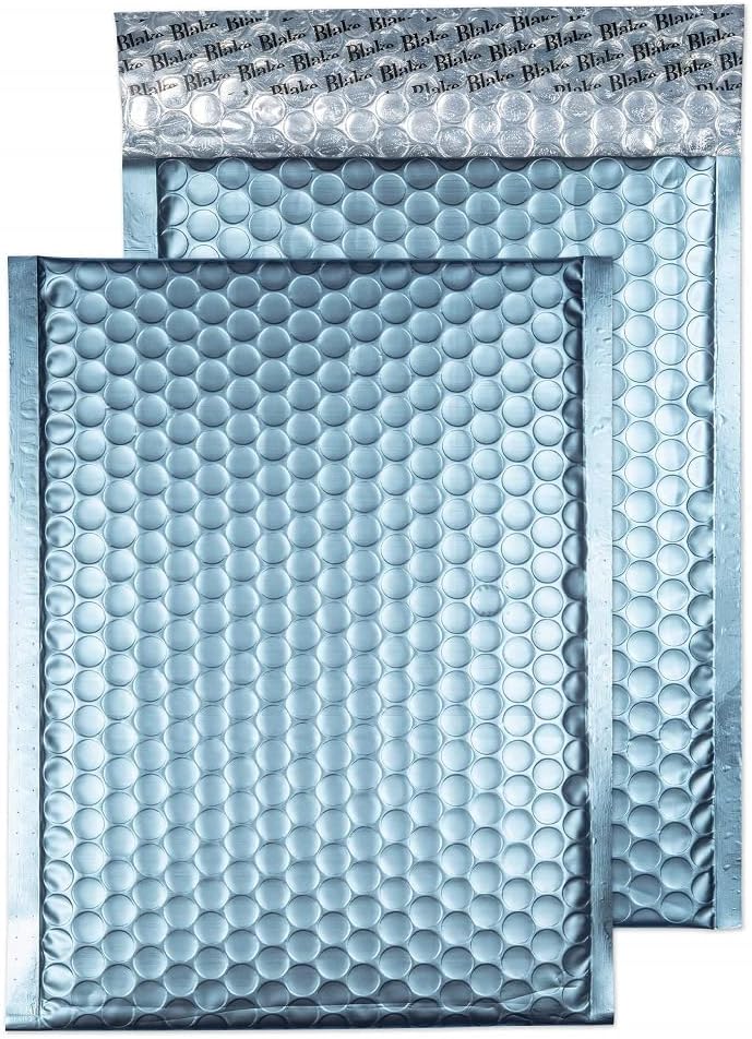 Blake Purely Packaging MTCB250 Metallische Luftpolsterversandtasche Haftklebung Matt Hellblau 250 x