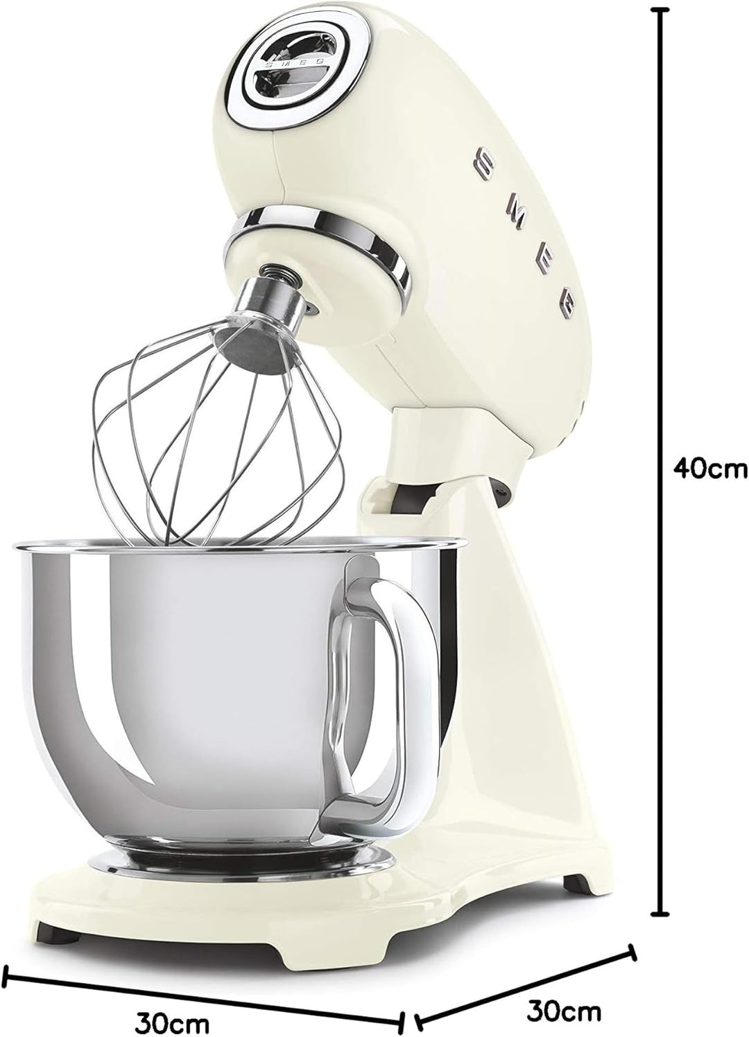 SMEG, SMF03CREU Küchenmaschine, 10 Geschwindigkeitsstufen, Planetenrührwerk, Sicherheitsabschaltung,