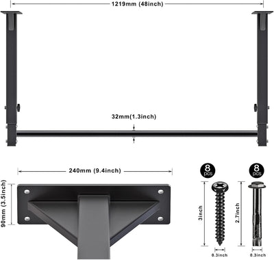 Kipika Ceiling Mount Pull Up Bar Base Size：9.4x3.5 new, Base Size：9.4x3.5 new