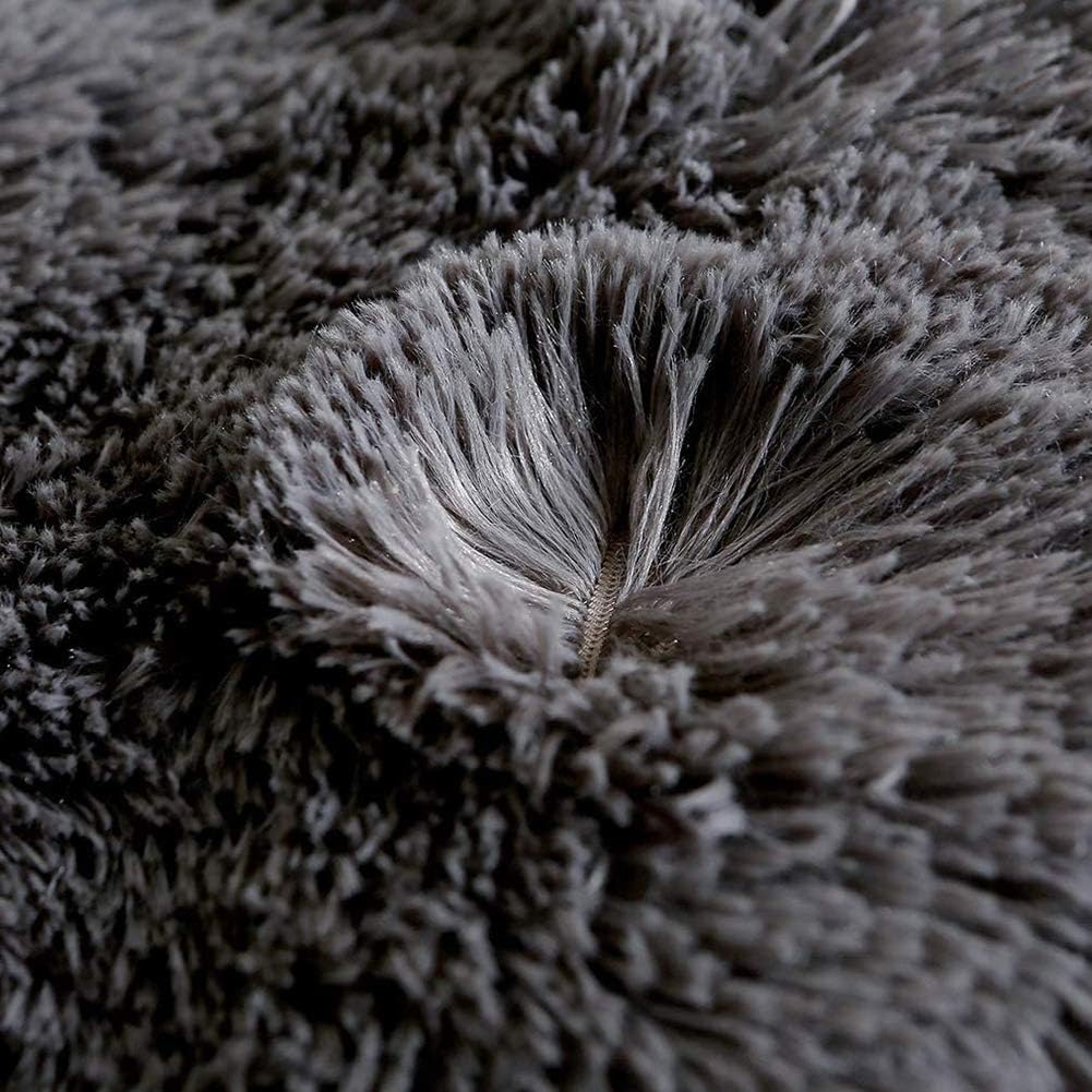 Michorinee Plüsch Bettwäsche 220x240 Grau Winter Flauschig Warme Bettbezug Fleece Flausch Langhaar K