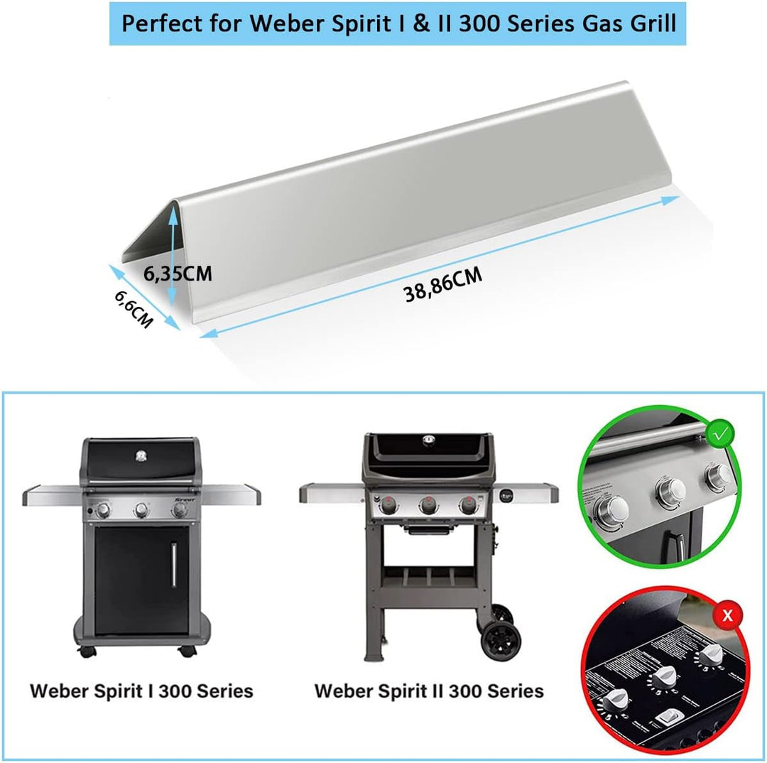FORYEYC 38,9CM Flammenverteiler für Weber Spirit 300 e310 e320 S310 S320, Edelstahl ersatzteile zube