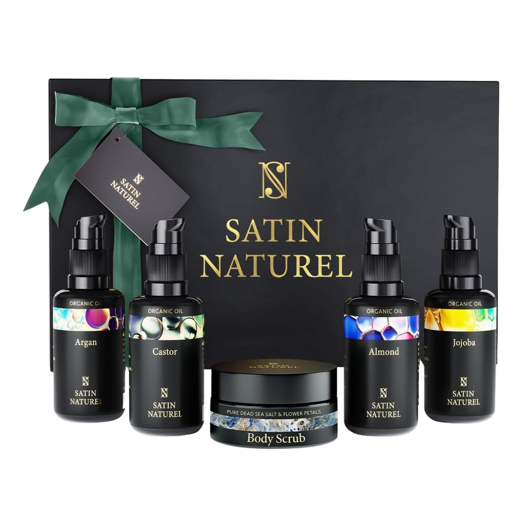 Weihnachtsgeschenke für Frauen - Verwöhnendes Geschenkset Frauen mit BIO Arganöl + Rizinusöl + Mande