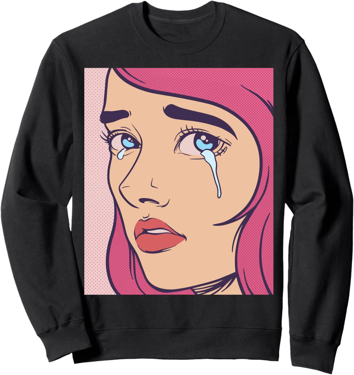 Egirl Aesthetic | Retro Vintage Sad Girl | 80s Comic Grunge Sweatshirt