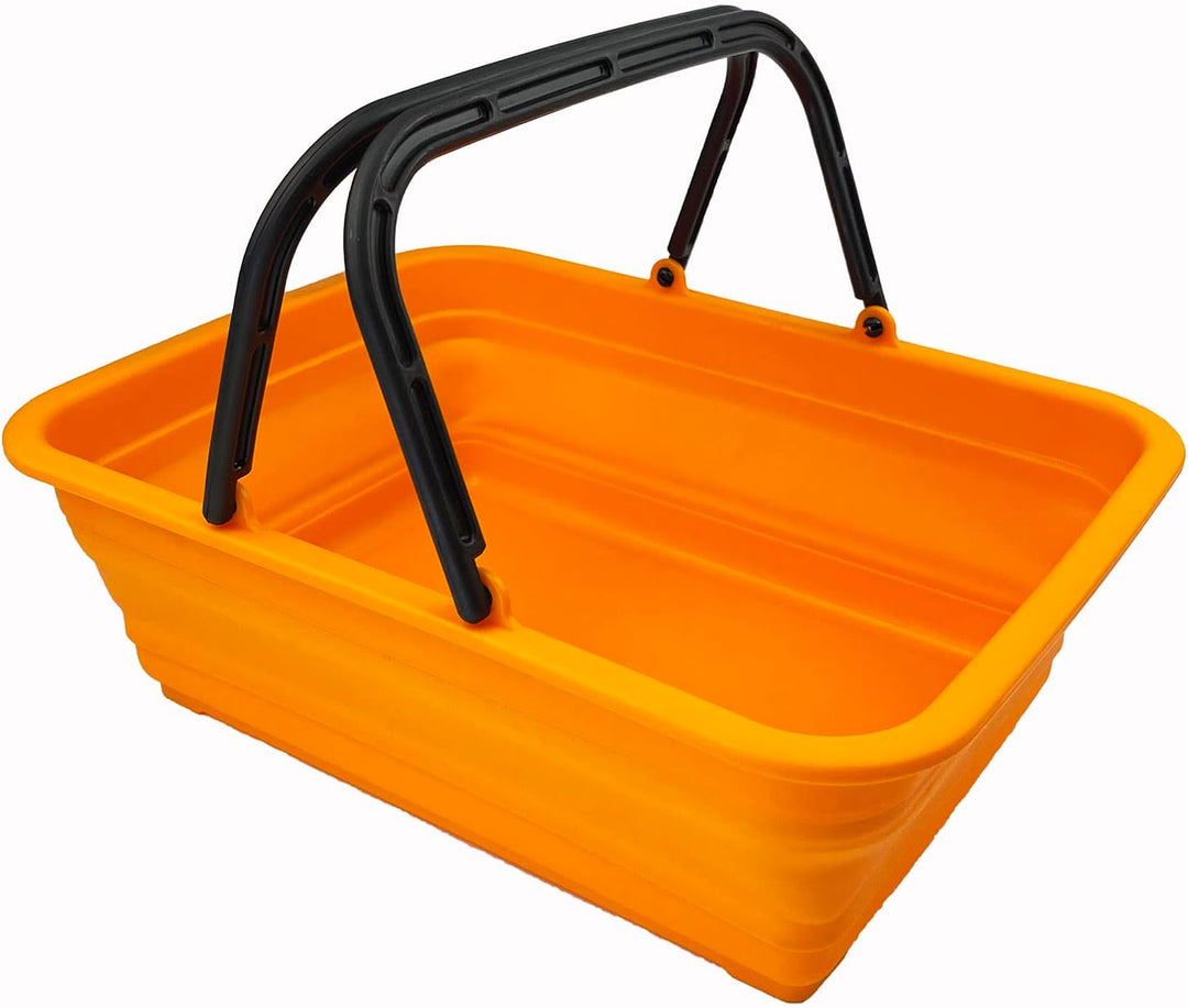 SAMMART 8L Zusammenklappbarer Korb mit Griff – Tragbarer Outdoor-Picknickkorb/Krater – Faltbare Eink