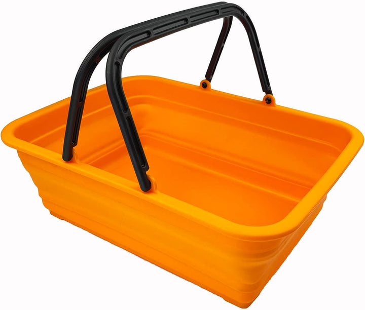 SAMMART 8L Zusammenklappbarer Korb mit Griff – Tragbarer Outdoor-Picknickkorb/Krater – Faltbare Eink
