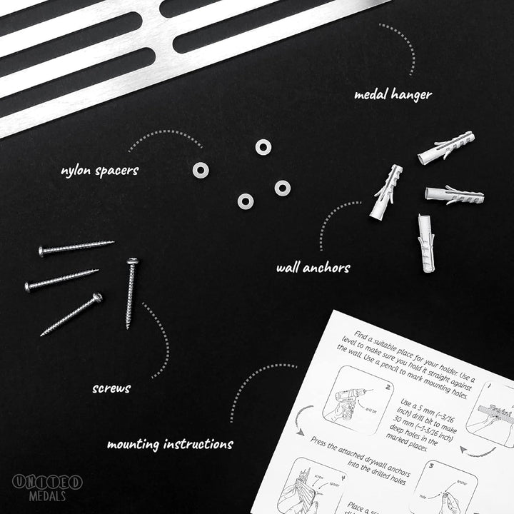 UNITED MEDALS Laufmedaillenaufhänger #RUNNER - Edelstahlhalter … 430.0 Millimeter, 430.0 Millimeter