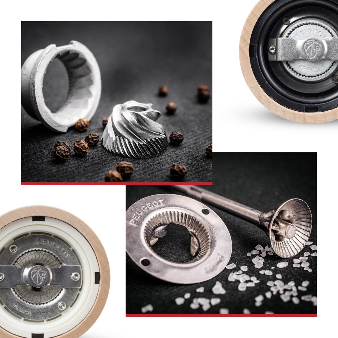 PEUGEOT - Paris u'Select 18 cm Pepper and Salt Mill Set - 6 Predefined Grind Settings - Powdered Sal