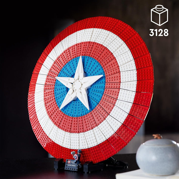 LEGO 76262 Marvel Captain Americas Schild Set, Avengers-Modellbausatz für Erwachsene mit Minifigur,