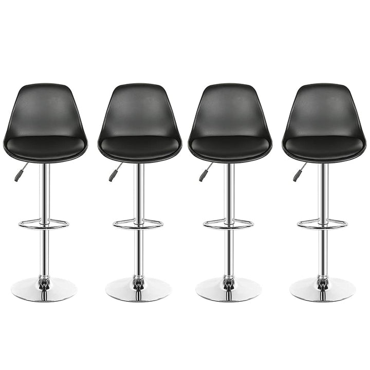 OHMG 4 Stück Barhocker, Küchenstuhl, Barhocker aus PU-Leder, mit Rückenlehne und Fussstütze, höhenve