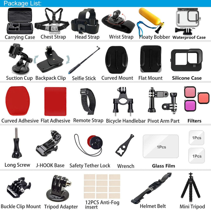Zubehör Set Bundle für GoPro Hero 13 Black Kit, BMUUPY Wasserdicht Schutzhülle Wasserdicht Gehäuse S