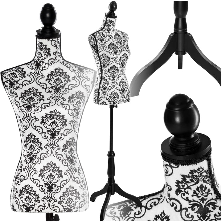 tectake® Schneiderpuppe verstellbar, Schaufensterpuppe weiblich, Damenbüste Mannequin, Büste, Kleide