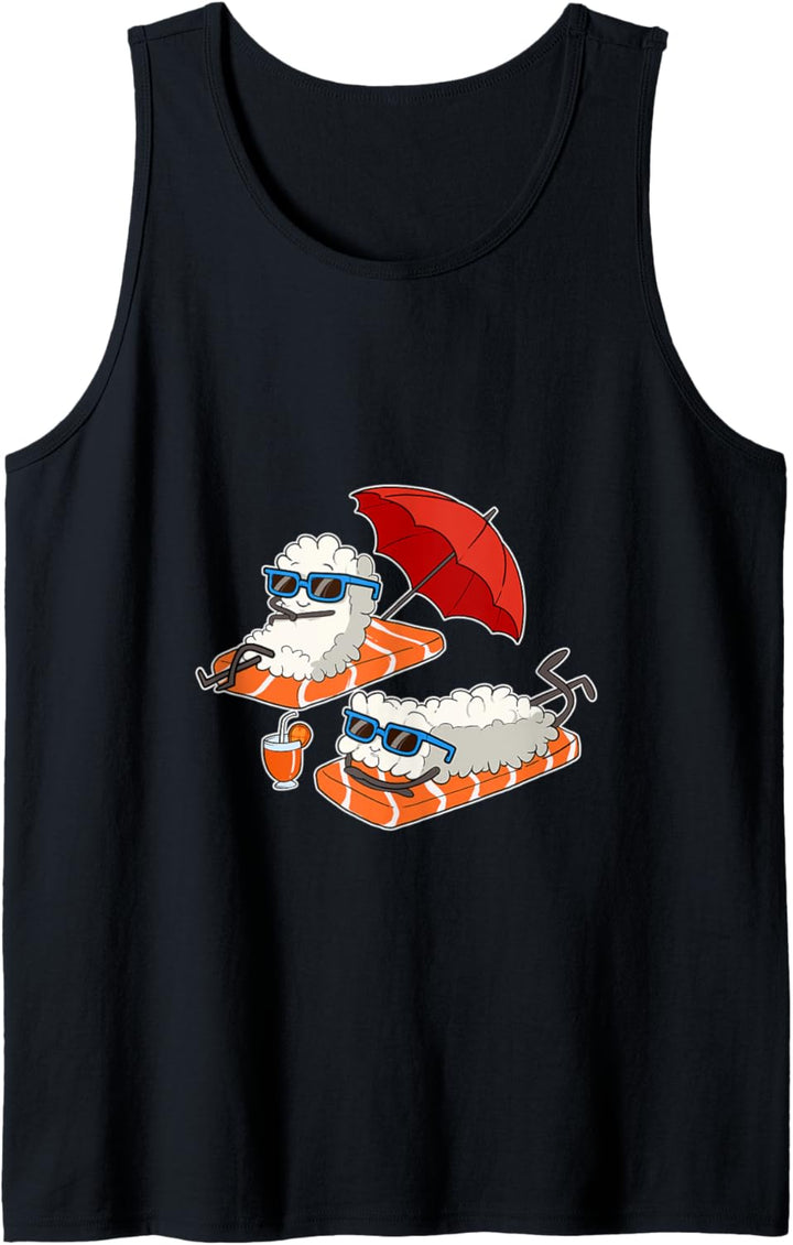Sommer Sushi Sashimi Maki Strand Urlaub Sonne Reis Snack Tank Top