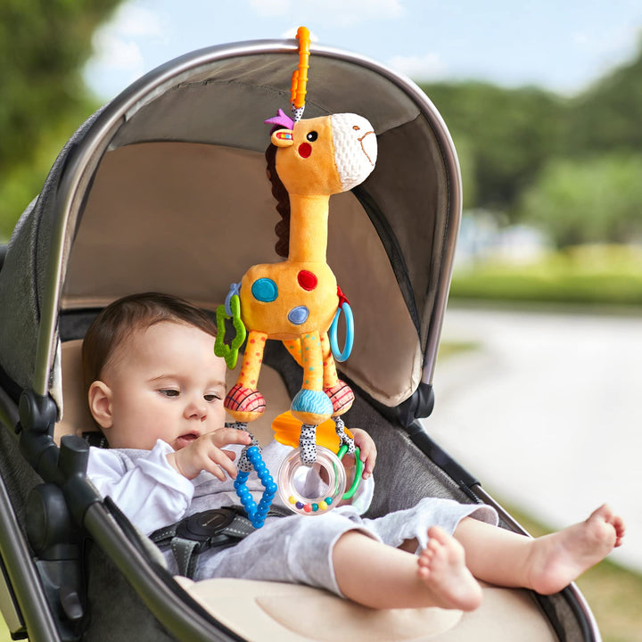 TUMAMA KIDS Baby Spielzeug 0 3 6 9 Monate, Giraffe Hängendes Rasselspielzeug Baby Kinderwagen Spielz