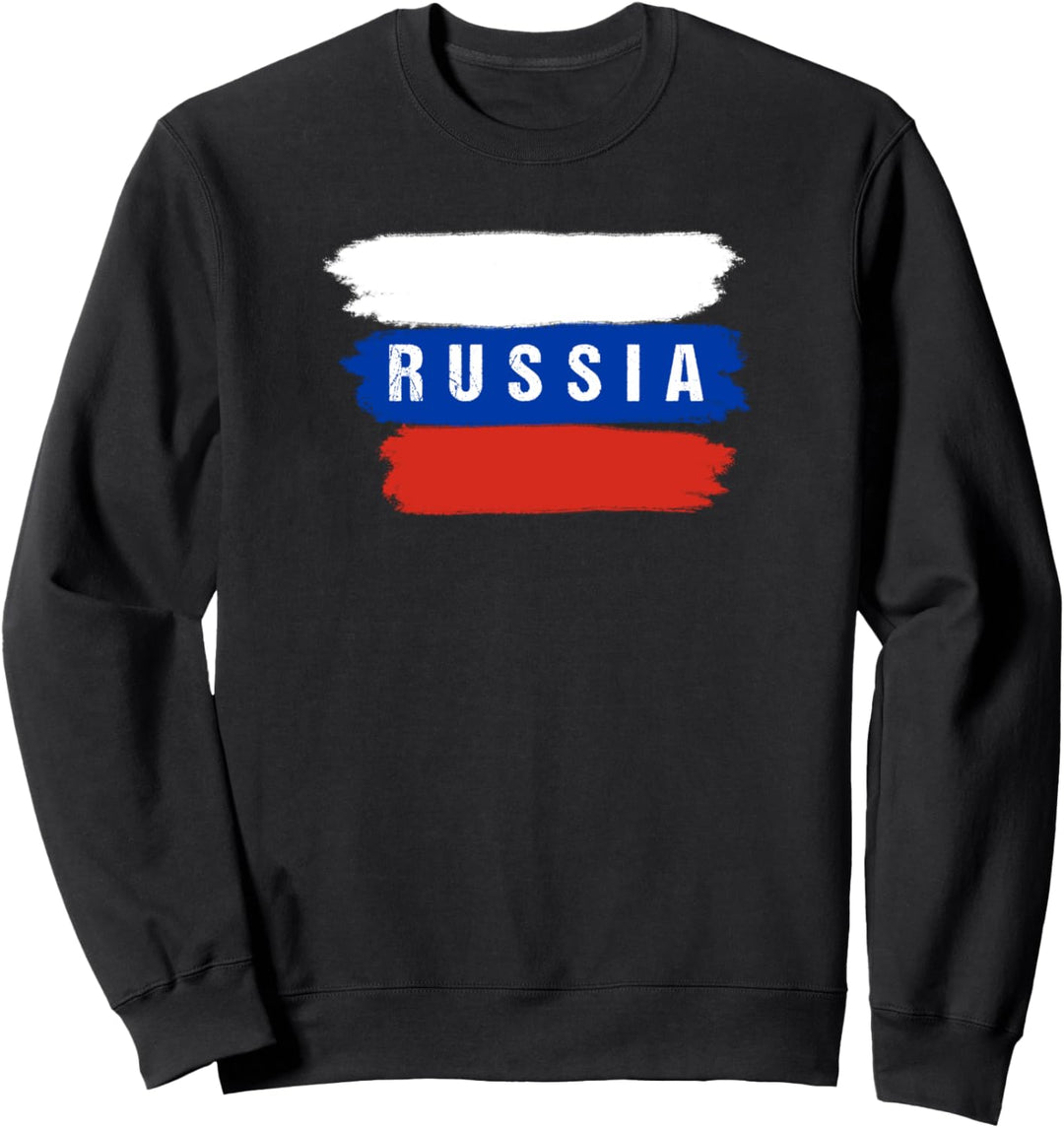 Gemalte Russia Fahne / Russland Flagge Fan Geschenk Sweatshirt