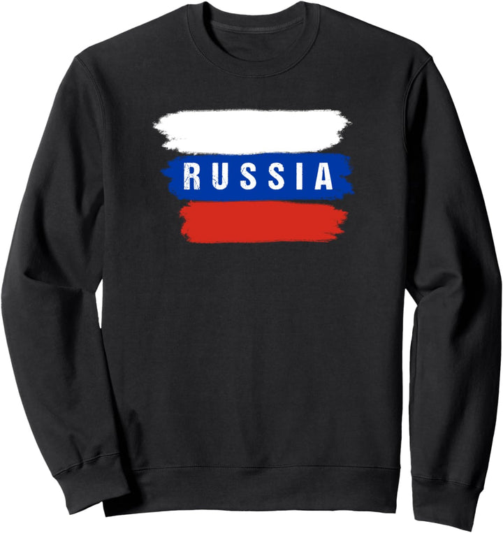 Gemalte Russia Fahne / Russland Flagge Fan Geschenk Sweatshirt