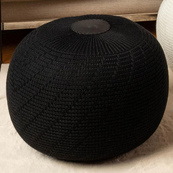 ENGLISH HOME Pouf Hocker, Rund Sitzpouf, Sitzhocker, Sitzpuff, Fusshocker, Strick Puff Hocker für Wo