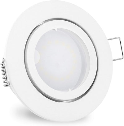 linovum 10 Stück fourSTEP Einbauspots LED schwenkbar dimmbar ohne Dimmer - LED GU10 5W warmweiss - E