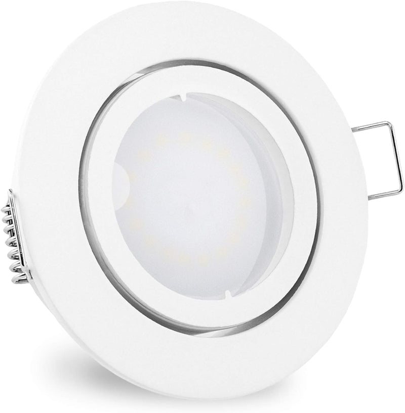 linovum 10 Stück fourSTEP Einbauspots LED schwenkbar dimmbar ohne Dimmer - LED GU10 5W warmweiss - E