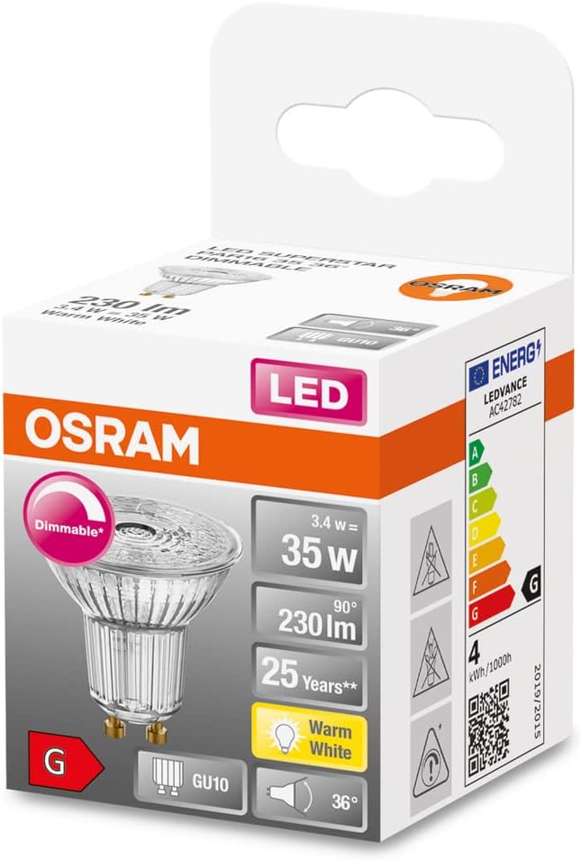 OSRAM Star Reflektor LED-Lampe für GU5.3-Sockel, klares Glas ,Kaltweiss (4000K), 345 Lumen, Ersatz f