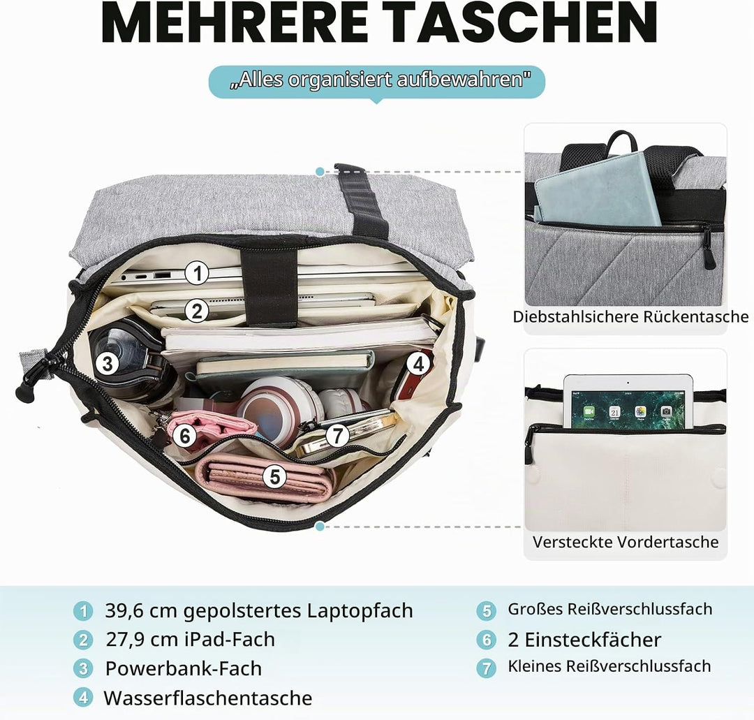 LOVEVOOK Backpack School Laptoptasche Arbeitstasche Damen Wasserdichter Notebook Rucksack mit Laptop